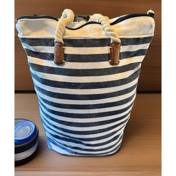 Helly Hansen Sportswear Tote Bag~ BLUE  AND WHITE STRIPES~ORIGINAL - Picture 4 of 5